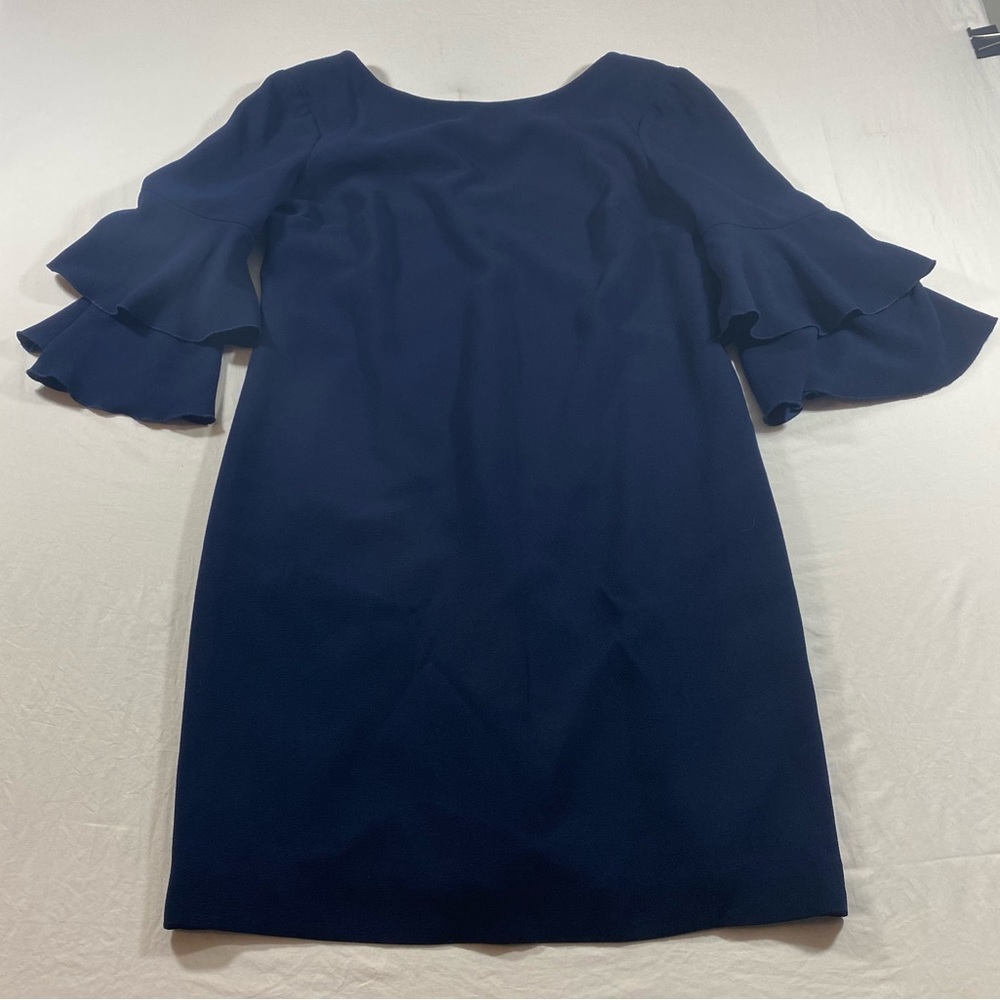 Trina Turk Sheath Mini Dress Fluted Ruffled Sleeves Business Casual Party